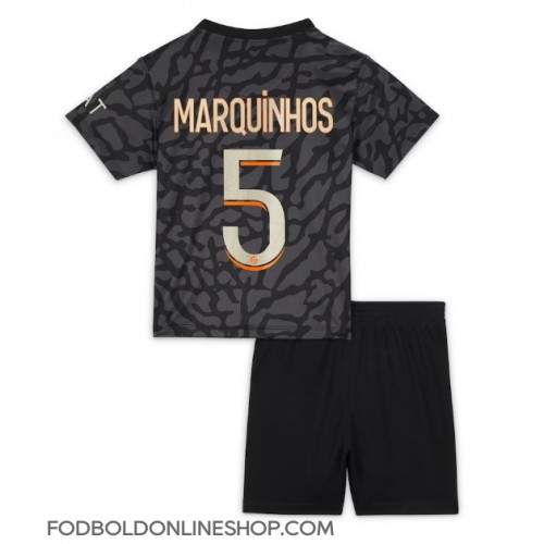 Paris Saint-Germain Marquinhos #5 Tredje trøje Børn 2023-24 Kortærmet (+ Korte bukser)